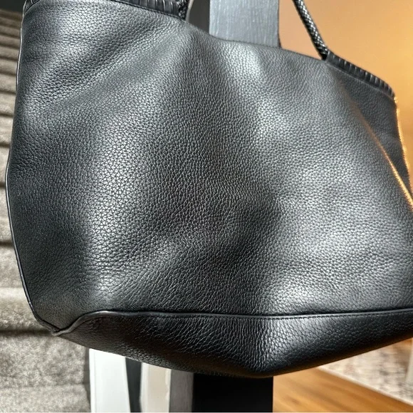 Tory Burch Large Taylor Black Pebbled Leather Tote Shoulder Bag - Picture 14 of 16